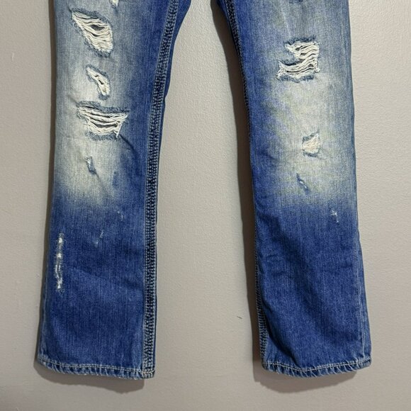 Bke Carter Straight Jeans Men Size 27S Distressed Torn Rough Faded Streetwear - Picture 3 of 12